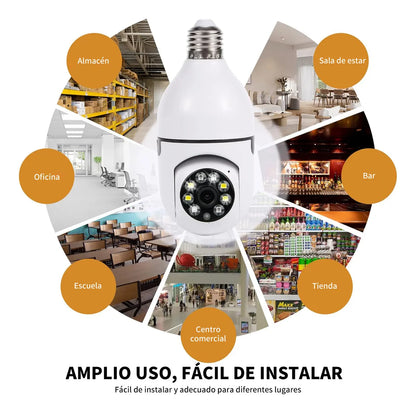 Foco Cámara 360° | Cámara wifi HD de seguridad