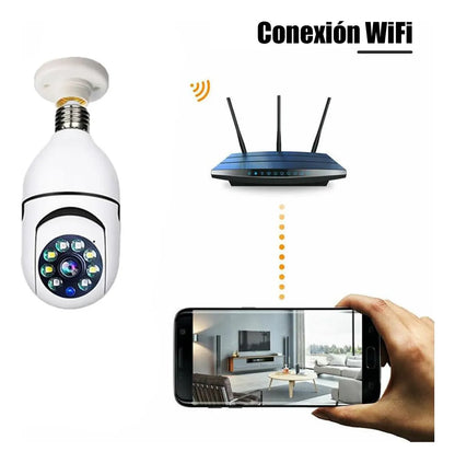Foco Cámara 360° | Cámara wifi HD de seguridad